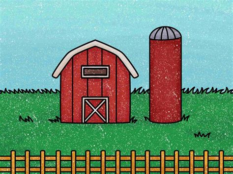simple farm drawing.